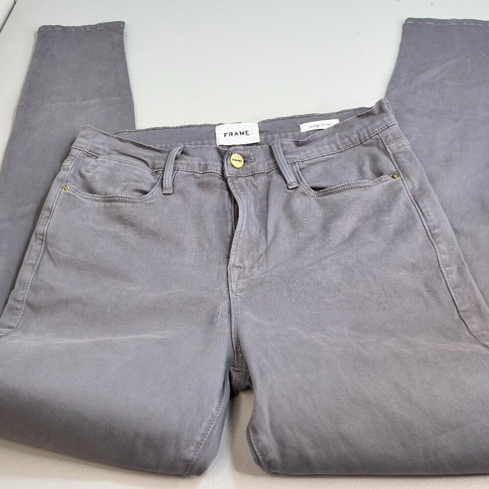 NWOT Frame Le High Skinny Stretch Cotton High Rise Pants Grey Size 29